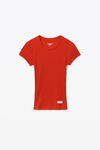 alexander wang short-sleeve tee in ribbed cotton red