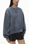 Alexander Wang washed asphalt puff logo sweatshirt in structured terry