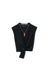 Alexander Wang black schwarzes oberteil aus merinowolle mit logoschild