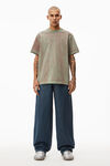 alexander wang plaster dyed logo tee in compact jersey kelly green combo