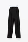Alexander Wang black plissierte twillhose mit hohem bund