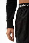 alexander wang cardigan in illusion tulle wool  black