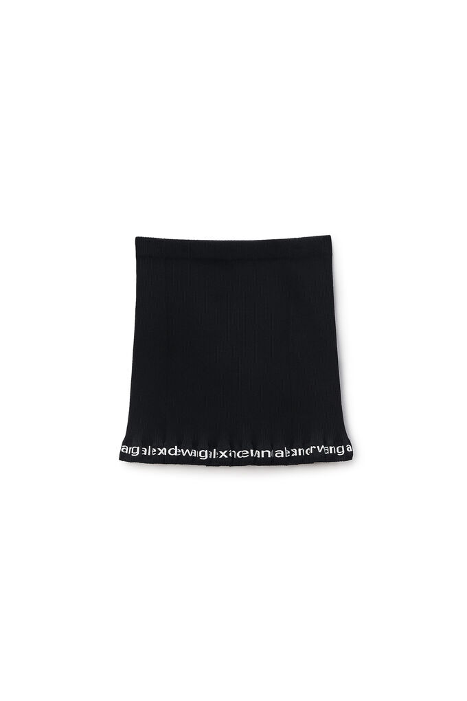 Alexander Wang Ribbed Miniskirt With Logo In Black