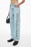 alexander wang ez denim-jeans mit cutout-logo bleach