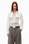 alexander wang 密织棉质叠搭缩褶吊带背心 white