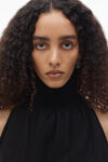 Alexander Wang black robe dos nu froncée à col roulé