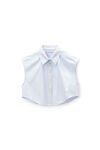 Alexander Wang light blue stripe cropped sleeveless button-up shirt in cotton