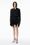 Alexander Wang black black silk charmeuse pre-styled double shirtdress