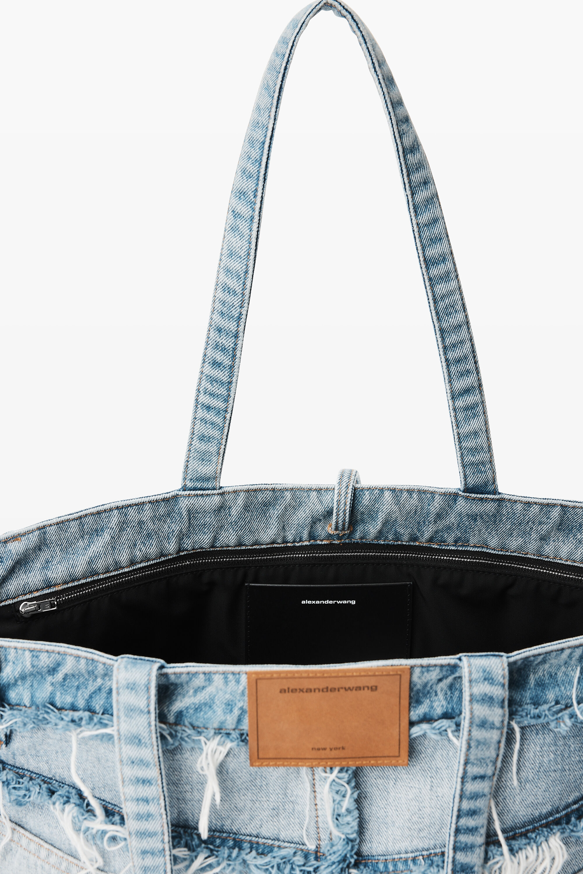 PUNCH DENIM LARGE TOTE in BLEACH BLUE | alexanderwang®
