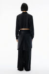 Alexander Wang black ブラック シルクシャルムーズ クロップドシャツ