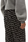 alexander wang デニム ロゴプリント ジョガーパンツ  grey aged/white