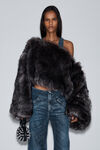 Alexander Wang black crackle indigo bikerhose aus baumwolldenim mit transparentem hotfix-strass
