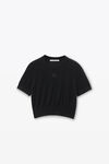 Alexander Wang black logo-embossed tee in superfine merino wool