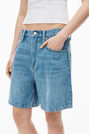 Alexander Wang vintage light indigo クリースエフェクト オーバーサイズ ミッドライズ デニムショーツ