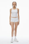 Alexander Wang white crystal hotfix racer tank