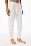 alexander wang unisex jogger in cotton waffle thermal  white