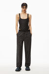 alexander wang hotfix track pant in crinkle nylon black