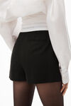 alexander wang pleated shorts in wool tailoring black