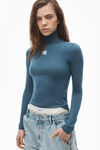 TURTLENECK TOP IN STRETCH KNIT