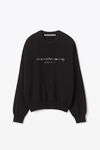 alexander wang logo pullover in boiled wool black