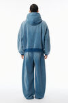 Alexander Wang washed light blue light blue brushed denim oversized hoodie