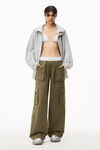 alexander wang 棉质格子布徽标工装裤 burnt sage