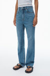 Alexander Wang vintage medium indigo fly high-rise stacked jeans