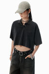 Alexander Wang black black logo cropped jersey tee