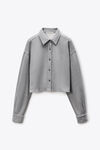 Alexander Wang dark heather grey button up cropped shirt