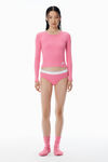 Alexander Wang lotus pink pink long-sleeve scoop neck tee