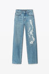 alexander wang 发泡徽标装饰 ez 直筒牛仔裤 vintage light indigo