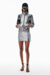 Alexander Wang alloy graue shrunken-kapuzenjacke