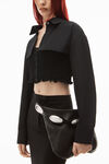 alexander wang 密织棉质叠搭缩褶吊带背心 black