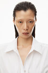 alexander wang 棉府绸徽标装饰弹力连衣裙 white