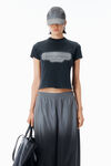 Alexander Wang washed black reflective halo print logo tee