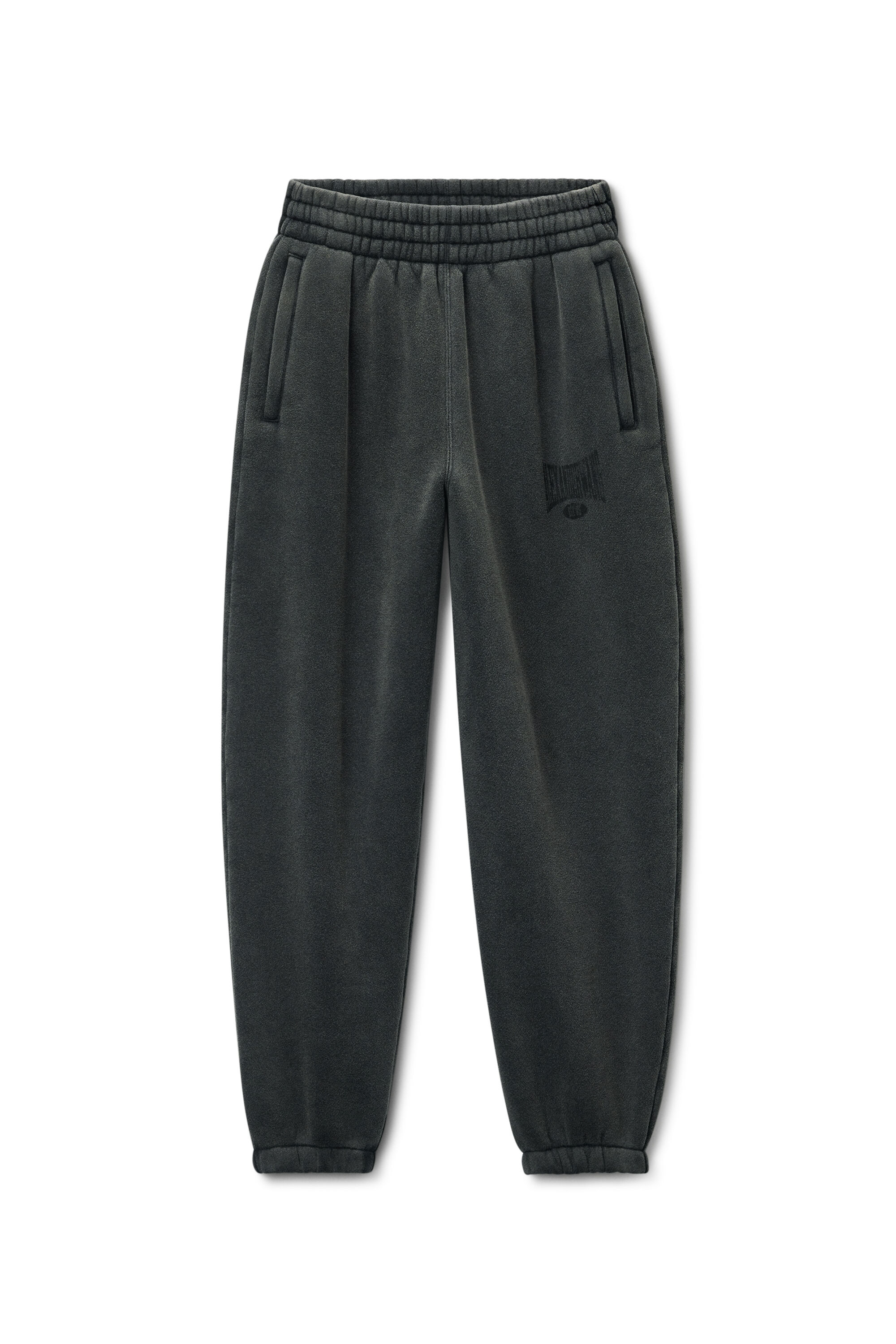 Logo Cotton Terry Sweatpants in FADED BLACK | alexanderwang®