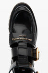 alexander wang carter 牛犊纹皮革踝部饰带靴 black