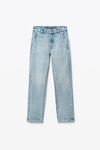 alexander wang og high-rise stovepipe jean in denim light indigo fade