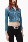 Alexander Wang classic medium indigo shrunken trucker cardi in denim