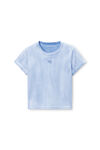 Alexander Wang washed pale blue puff logo shrunken tee in cotton jersey