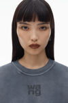 Alexander Wang washed asphalt puff logo sweatshirt in structured terry