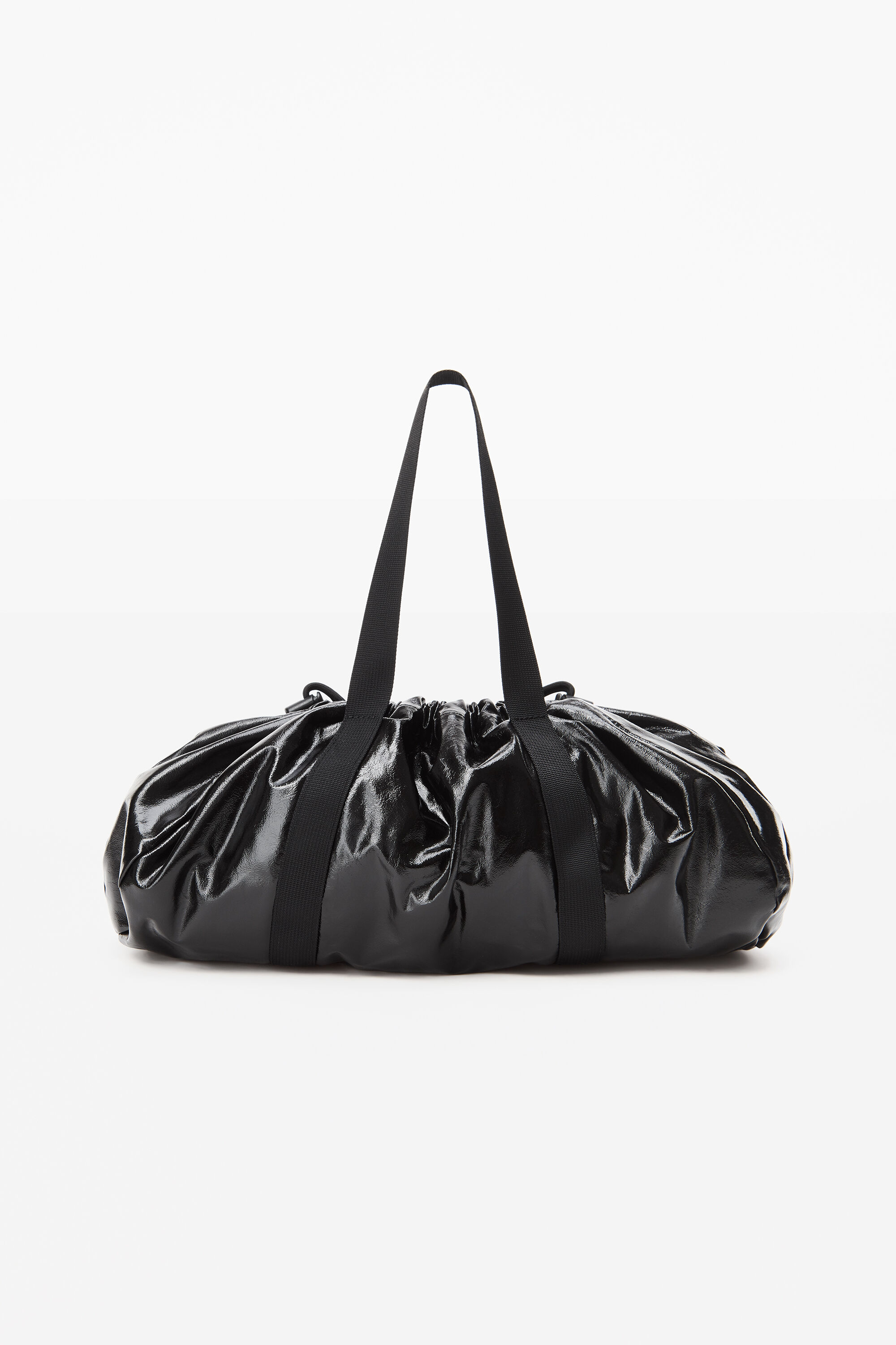 Alexander Wang Synthetic Primal Logo Appliqued Glossy Nylon Duffle Bag in Black Womens Bags Duffel bags and weekend bags 
