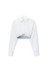 Alexander Wang white cropped shirt in organic cotton with logo elastic