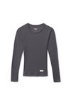 Alexander Wang army drab t-shirt gris à manches longues à encolure dégagée