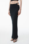 alexander wang g-string rib knit cotton jersey skirt  black