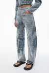 Alexander Wang washed smoke white low-rise flocked jeans with lasered cloud print