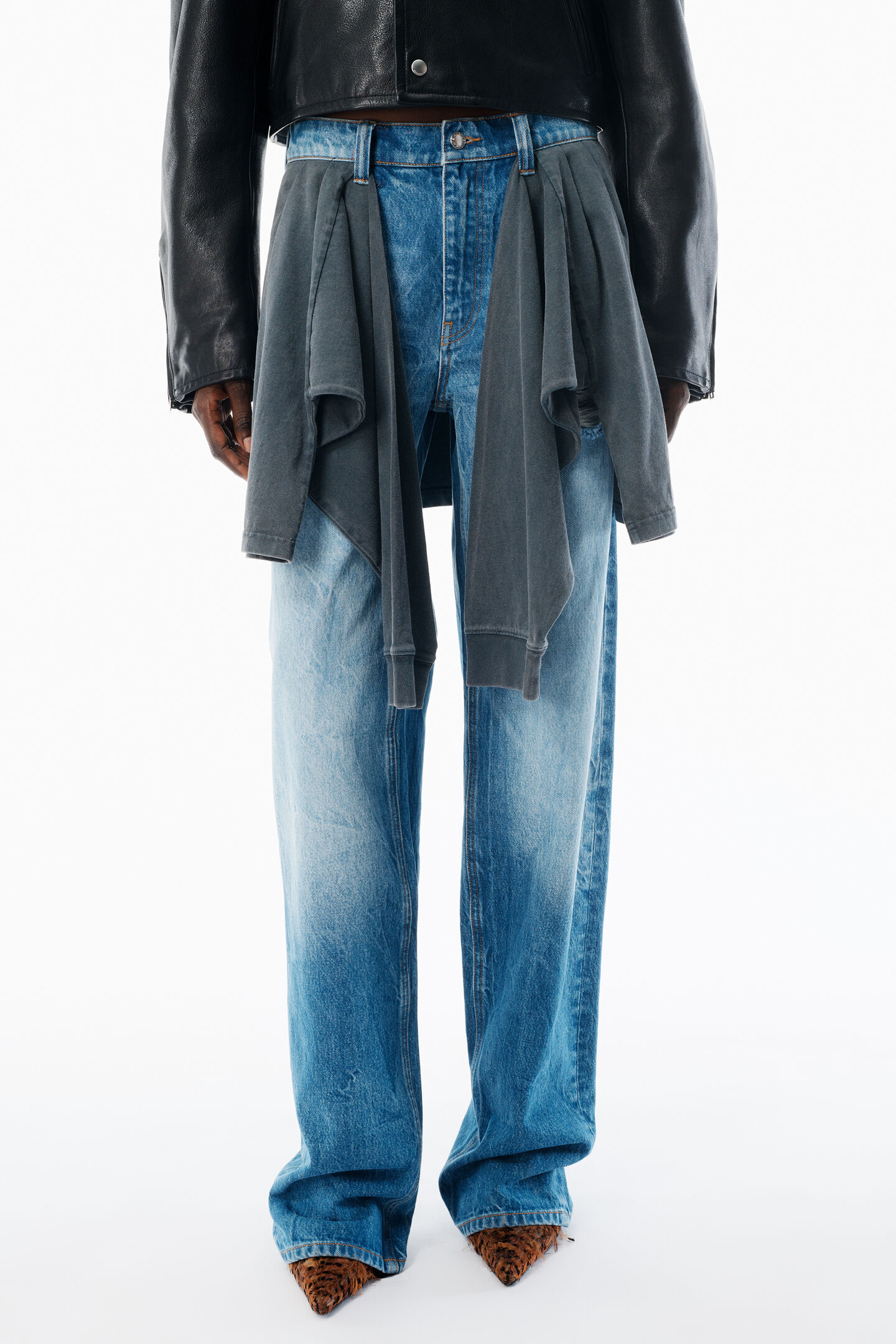 Alexander Wang Pre-styled Balloon Leg Jean In Blue
