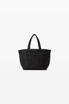 Alexander Wang black punch small tote bag in raffia