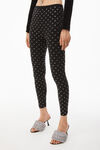 alexander wang hotfix logo legging in crystal nylon  black