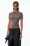Alexander Wang brown t-shirt aus wolle mit kurzen ärmeln